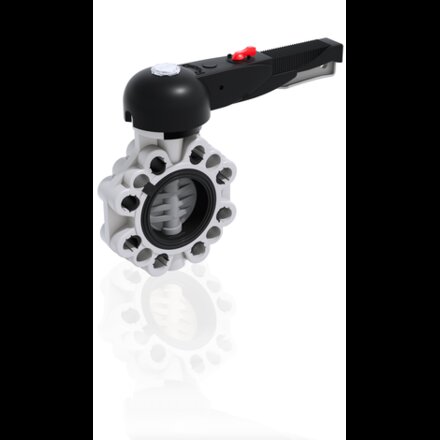 FKOCFM063E - FIP Vlinderklep PVC-C FKOC EPDM flens d63 (DN50) zonder hendel