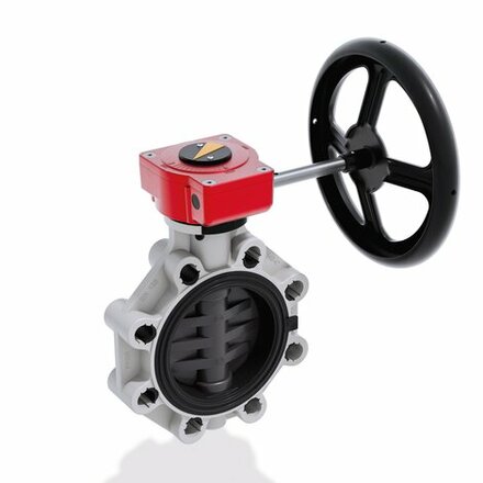 FKOVFM063F - FIP Vlinderklep PVC-U FKOV FKM flens d63 (DN50) zonder hendel