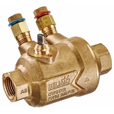 C220QPT-F - Belimo PI-zoneklep (PIQCV), 2-weg, DN 20, Rp 3/4", PN 25, V'nom 980 l/h, Met meetpoorten (P/T poorten)