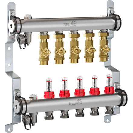EM-ECQ-05F - Belimo Energieverdeler, Zones 5, ps 600 kPa, Mediumtemperatuur 2...70°C