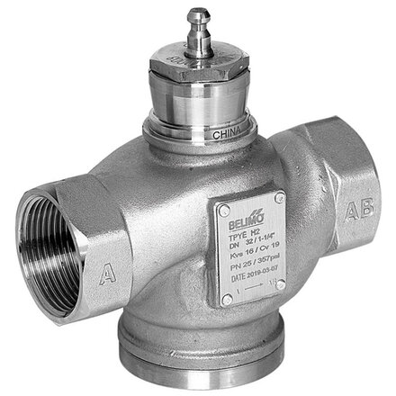 H220S-K - Belimo Roestvrijstalen regelafsluiter, 2-weg, DN 20, Binnendraad, Rp 3/4", PN 25, ps 2500 kPa, Kvs 6.3 m³/h, Mediumtemperatuur 0...130°C