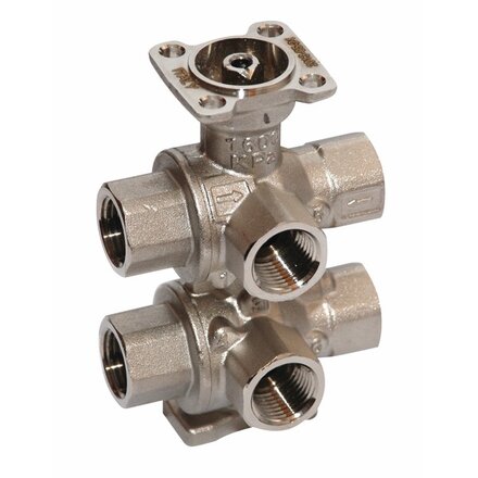 R3015-1P8-1-B2 - Belimo Regelkogelkraan, 6-weg, DN 15, Binnendraad, Rp 1/2", PN 16, Kvs1 1.8 m³/h, Kvs2 1 m³/h, Mediumtemperatuur 6...80°C