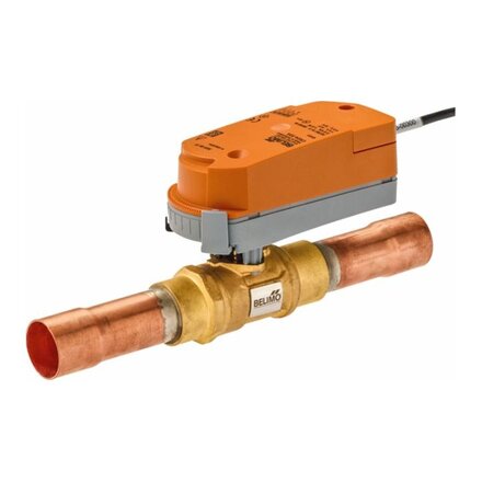 X8016M.2132A - Belimo Regelklep met aandrijving, 0.5...10 V, 1 Nm, 15 s, 3 m, A2L, IP40, DN 15, 2-weg, 16 mm, 4.8 m³/h, koper