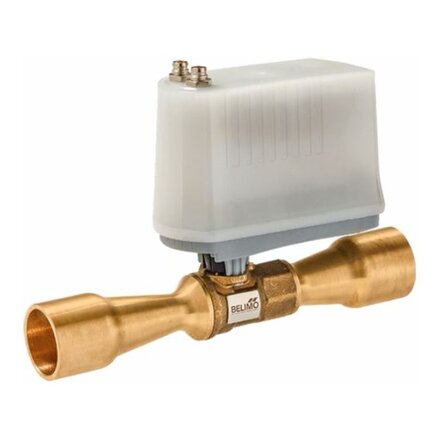 X8028M.1A3A3 - Belimo Aangedreven expansieklep, 1 Nm, 15 s, aansluitklem, A3, IP54, DN 15, 2-weg, 28 mm, 1,2 m³/u, messing
