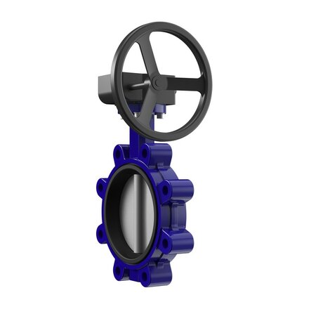 R887XN069 - Omal Kraven vlinderklep LUG DN50 - Met handreductor (gearbox) - brons-aluminium disc / liner NBR - opvolger van R387XN69