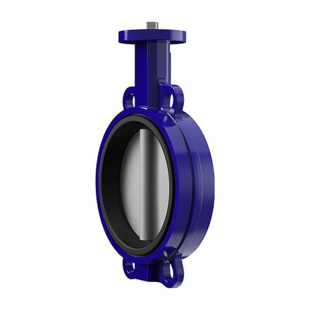 V877XN073 - Omal Kraven vlinderklep Wafer DN125 - Free Shaft - brons-aluminium disc / liner NBR - opvolger van V377XN73