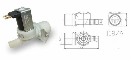 23EV118A - Ventiel enkel-recht