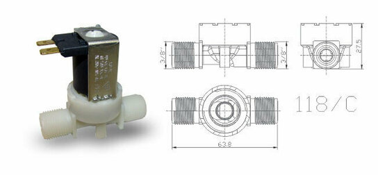 23EV118C - Ventiel enkel-recht