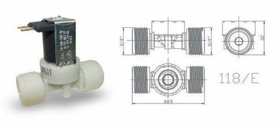 23EV118E - Ventiel enkel-recht