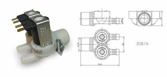 23EV218A - Ventiel dubbel-recht