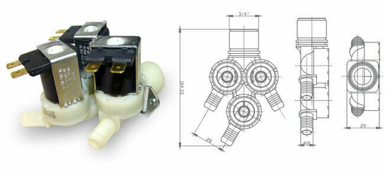23EV318A - Ventiel driemaal-recht