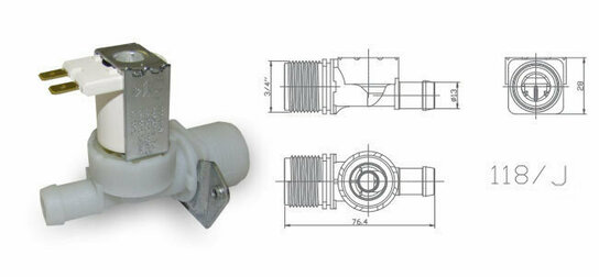 23DV118J - Ventiel enkel-recht