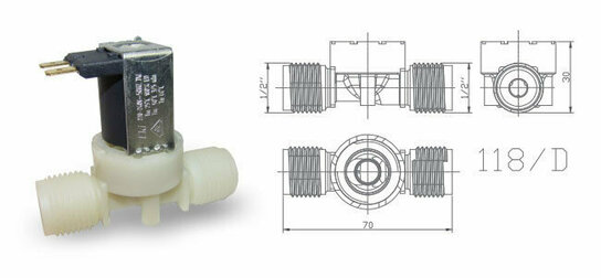 23DV118D - Ventiel enkel-recht