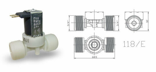 23DV118E - Ventiel enkel-recht