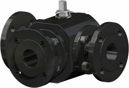 Thor Split Body 3 ways 4 seals,3 weg,  carbon steel, A105 Omal Kogelkraan,free shaft, - L - ,L Port,G2 - DN50 / ANSI 150 VT209104CAA0AGQNV00B