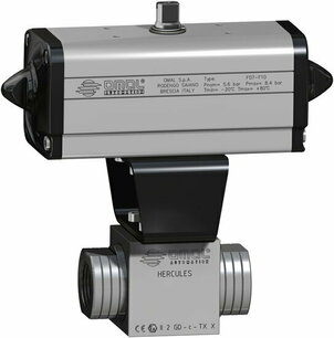 HERCULES for non self-lubrificating media ,RVS ,  Omal Kogelkraan,pneumatisch bediend,DA,  npt, - G1 - DN25 / ,320,320 Bar, DHA4BABAP46AFGA0