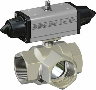 V153 ,L Port,Messing, Omal Kogelkraan,pneumatisch bediend,SR,  - G1 1/2 - DN40 / PN 16 SG153H008