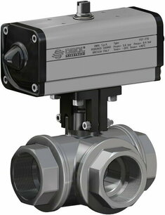 V161 ,Messing, Omal Kogelkraan,pneumatisch bediend,DA,  ,L port ,- G1/2 - DN15 / PN 40 DG161H004