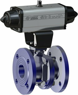 V216 ,Gietijzer, Omal Kogelkraan,pneumatisch bediend,SR,  - G2 1/2 - DN65 / PN 16 SG216H070