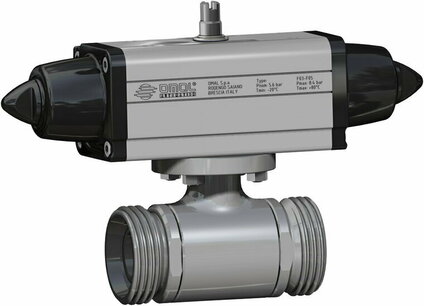 V434 ,RVS ,din 11851,  Omal Kogelkraan,pneumatisch bediend,SR,  - G2 1/2 - DN65 / PN 25 SG434H070