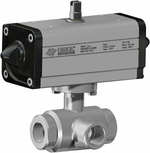 V448 ,RVS ,  Omal Kogelkraan,pneumatisch bediend,DA,  - G1/2 - DN15 / PN 40 DG448H004YX