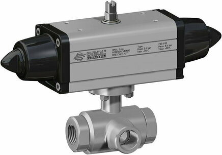 V448 ,RVS ,  Omal Kogelkraan,pneumatisch bediend,SR,  - G1 1/2 - DN40 / PN 25 SG448H008YX