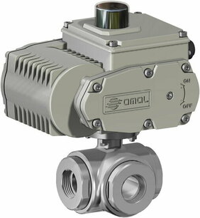 V450-V451 ,RVS ,  Omal Kogelkraan,Elektrisch Bediend,electric actuator  ON-OFF (230 Vac) with L-Omal Kogelkraan - G1 1/2 - DN40 / PN 40 CG451A5I08