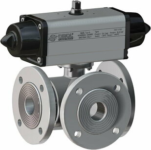 V460-V461 ,RVS ,  Omal Kogelkraan,pneumatisch bediend,SR,  ,T port ,- G2 - DN50 / PN 25 SG460H069