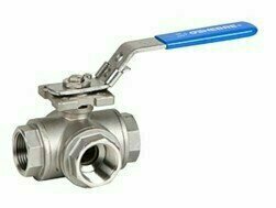 2041-08 - Kogelkraan RVS / G1 1/2 - DN40 / PN63 / RVS 316 / 3-weg met hendel 90G204108048