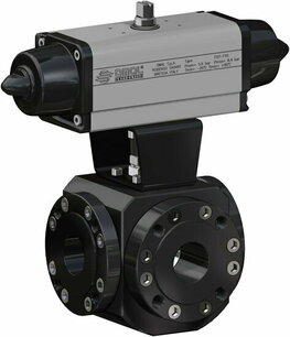 MAGNUM Split Wafer 3 ways 4 seals,3 weg, carbon steel, LF2  Omal Kogelkraan,pneumatisch bediend,SR,  - T - ,T Port,G2 - DN50 / ANSI 150 SM609101CBA0AAQNV00BAFMA0