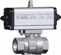 Kogelkraan, 2 weg, Pneumatisch bediend ,G1/2 - DN15, VS 2 PZ. ,RVS,ISO 7/1, + ,DA,DAN15 D430H404