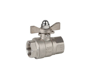 2009-04 - Kogelkraan RVS / G1/2 - DN15 / PN63 / RVS 316 ISO