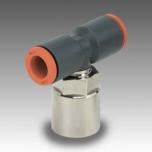 Push-in koppeling 2L35F13  RL35F ''T'' 10X1/4 FEM DRAAIBAAR KUNSTSTOF RL35/F