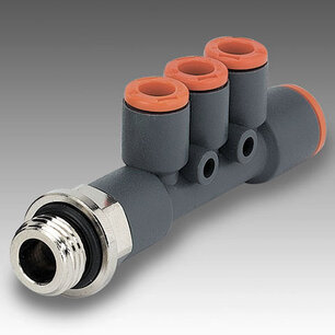 Push-in koppeling 2L45001  RL45 MEERVOUDIG ''T'' 6MM IN-4MM UIT-1/8 RL45