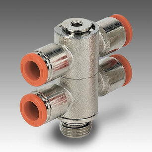 Push-in koppeling 2L51009  RL51 DUBBELE T-BANJO 6X1/4 RL51