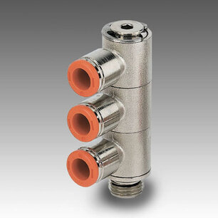 Push-in koppeling 2L52009  RL52 3-VOUDIG BANJO 6X1/4 RL52