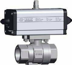 Kogelkraan, 2 weg, Pneumatisch bediend ,G1/2 - DN15, VS 2 PZ. ,RVS,NPT, + ,DA,DAN15 D430H504