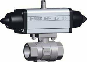 Omal Kogelkraan, 2 Weg, Pneumatisch bediend , G3/8 - DN10, RVS ISO 7/1+SRN 15 / S430H403