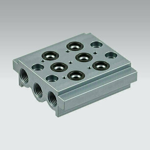 0223000201 - Basisplaat VERDEELBLOK 2 POSITIES 1/8'' Serie 70 1/8''